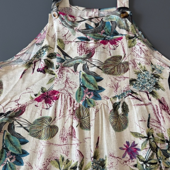 Floral Bibbed Overalls - Picture 3 of 14